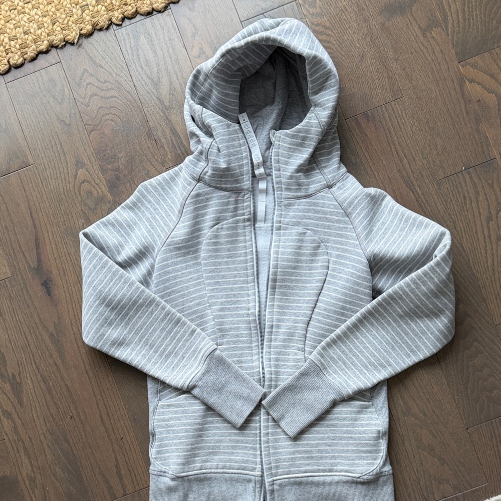 lululemon athletica Gray Striped Hoodie